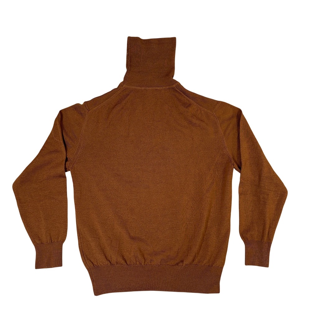 Sutton Studio Bloomingdales Italy Mens Rust Brown Knit Turtleneck Sweater 12011